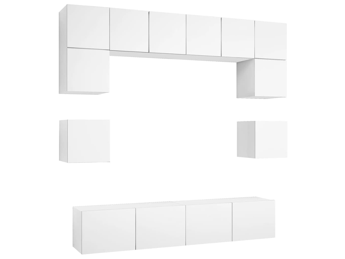 Tv Cabinet Set, Tv Cabinet Sets Vidaxl Branco Madeira Processada (n/a)
