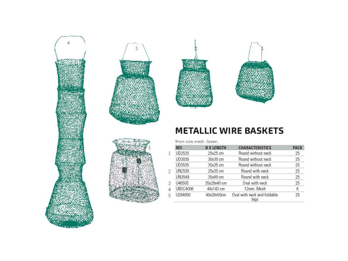 Evia Metallic Wire Baskets Round With Neck 9 Mm