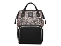 2026 mochila Multifuncional Leopardo para Maternidade com Grande Capacidade Impermeável Bolsa para Bebê Café