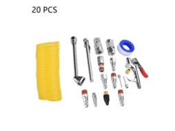 Kit De 20 Peças De Acessórios Neumáticos: Mangueira, Pistola De Ar E Conexões Para Compressor De Ar