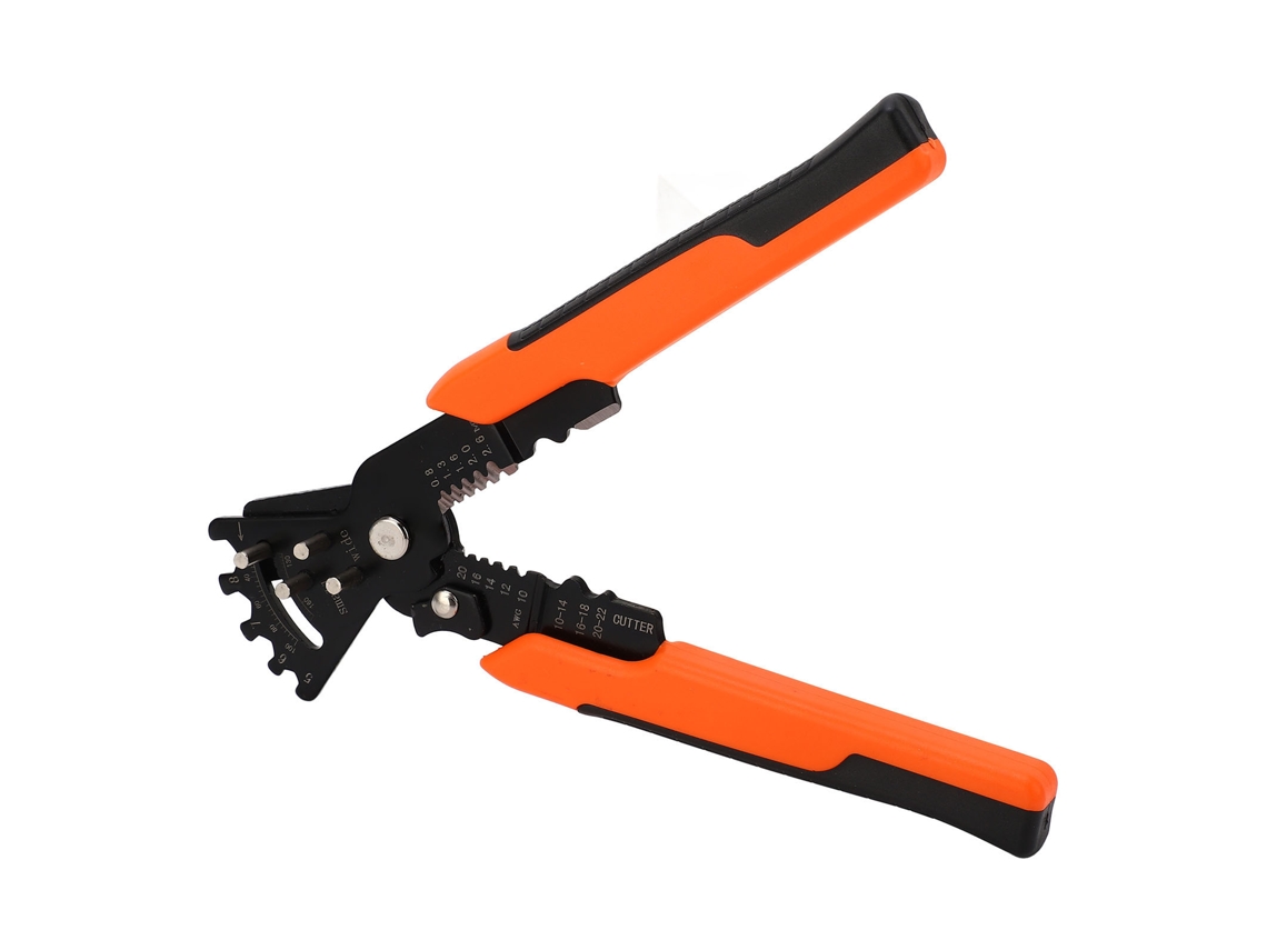 Alicates Laxiscreed Multi-funcionais Para Desencapar, Cortar E Separar Cabos Laranja Vermelho