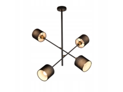 Candeeiro Suspenso Preto Metal E14 Máx. 25W Diâm. Abajur de 85 Cm 4 Lâmpadas Sala de Estar Lâmpada de Teto Vintage Lâmpada de Para NETTLIFE