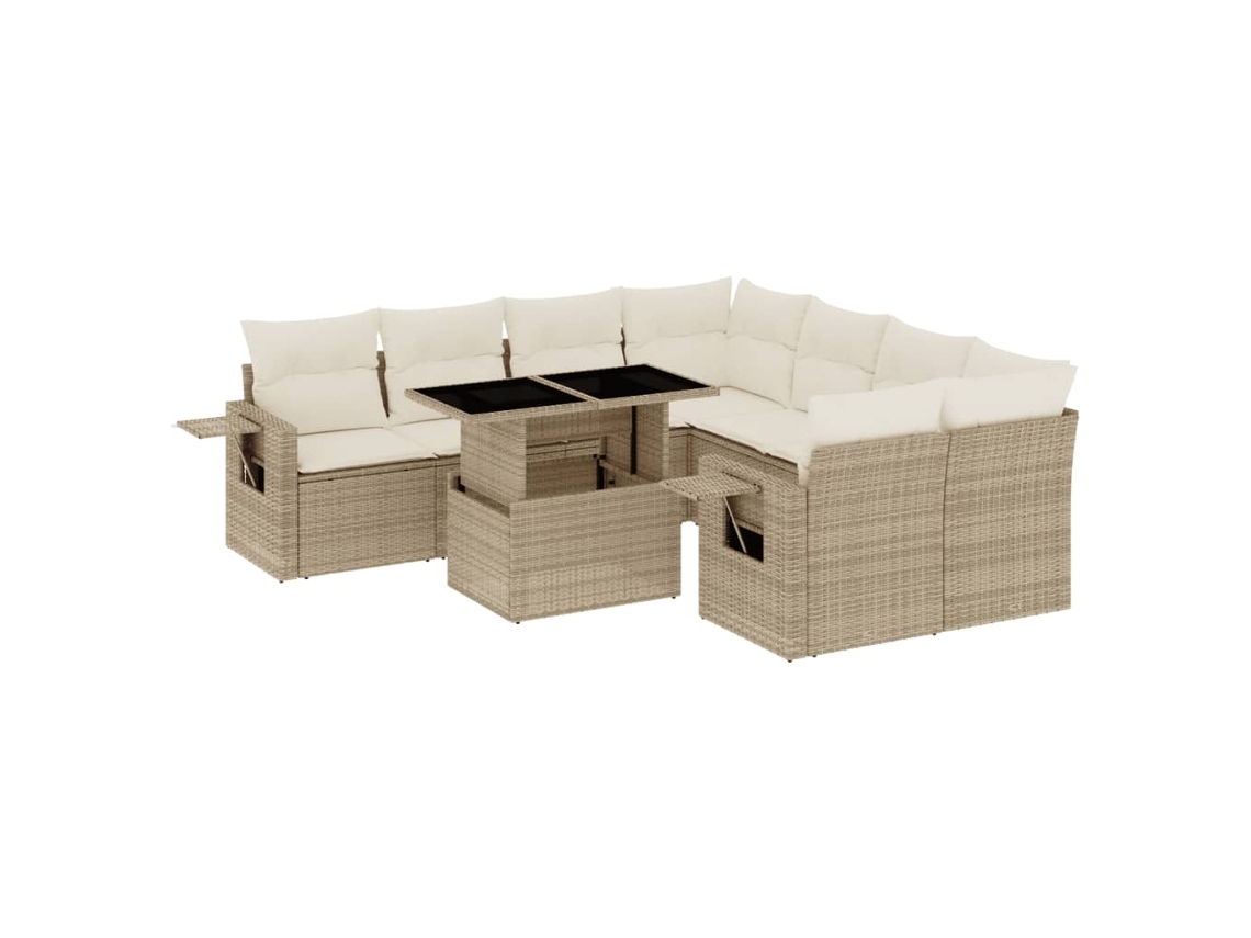 Garden Sofa Set, Garden Sofa Sets Vidaxl Bege Rattan / Vime (n/a)