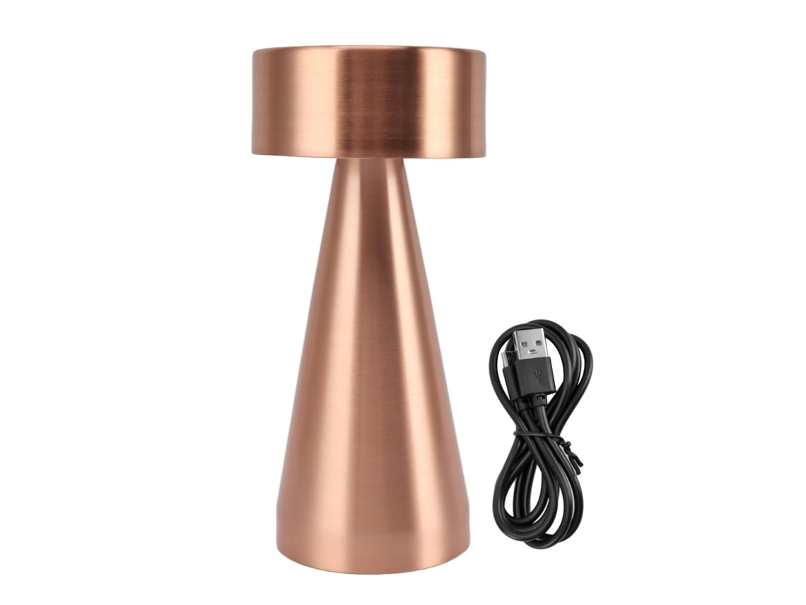 2026 lâmpada de Mesa Portátil Led de Metal com Sensor Táctil 3 Cores Regulável Iluminação Noturna Recarregável Ouro Rosa