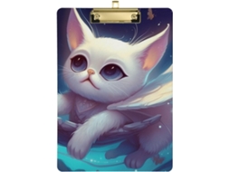 Mesa de cabeceira World of Two Dreams com tema de gato, mini prancheta à prova d'água
