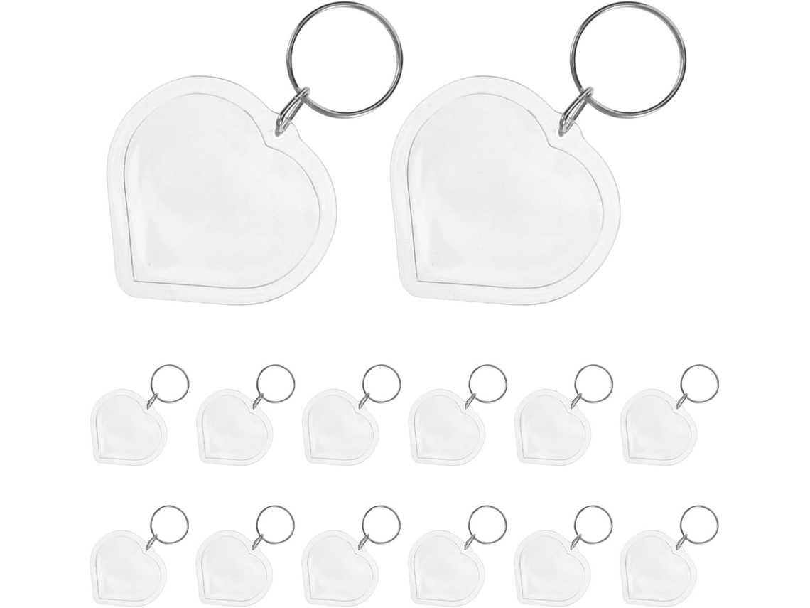 Conjunto 20 Chaveiros Moldura Acrílico Formato Coração Fáceis Bordas Seguras Ideais Projetos Fotográficos Diy GOKOCO