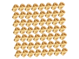 100 Porcas De Inserção Recartilhadas Em Cobre Dourado Resistentes Ao