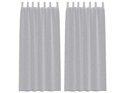 Conjunto 2 Cortina De Voile Vidaxl Cinzento Poliéster (225 X 140 Cm)