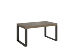 Mesa Extensível Tecno 160/264x90 Cm Cinza Pomba Com Pés Antracite Itamoby