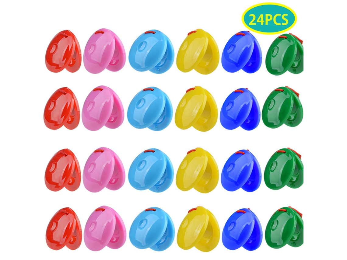 Mali castanholas de Dedo Orff Instrumentos de Percussão Plástica para Crianças 24pcs