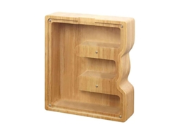 Banco De Moedas De Madeira Com A Letra Drt Para Guardar Moedas, Tamanho 19x21x3,6cm, 280g E