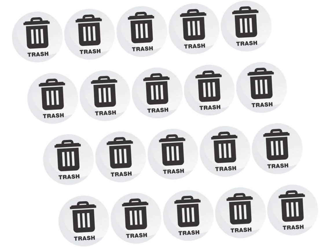 Conjunto De 20 Etiquetas Adesivas Impermeáveis Para Lixeiras De Reciclagem, Para Uso Residencial E Comercial.