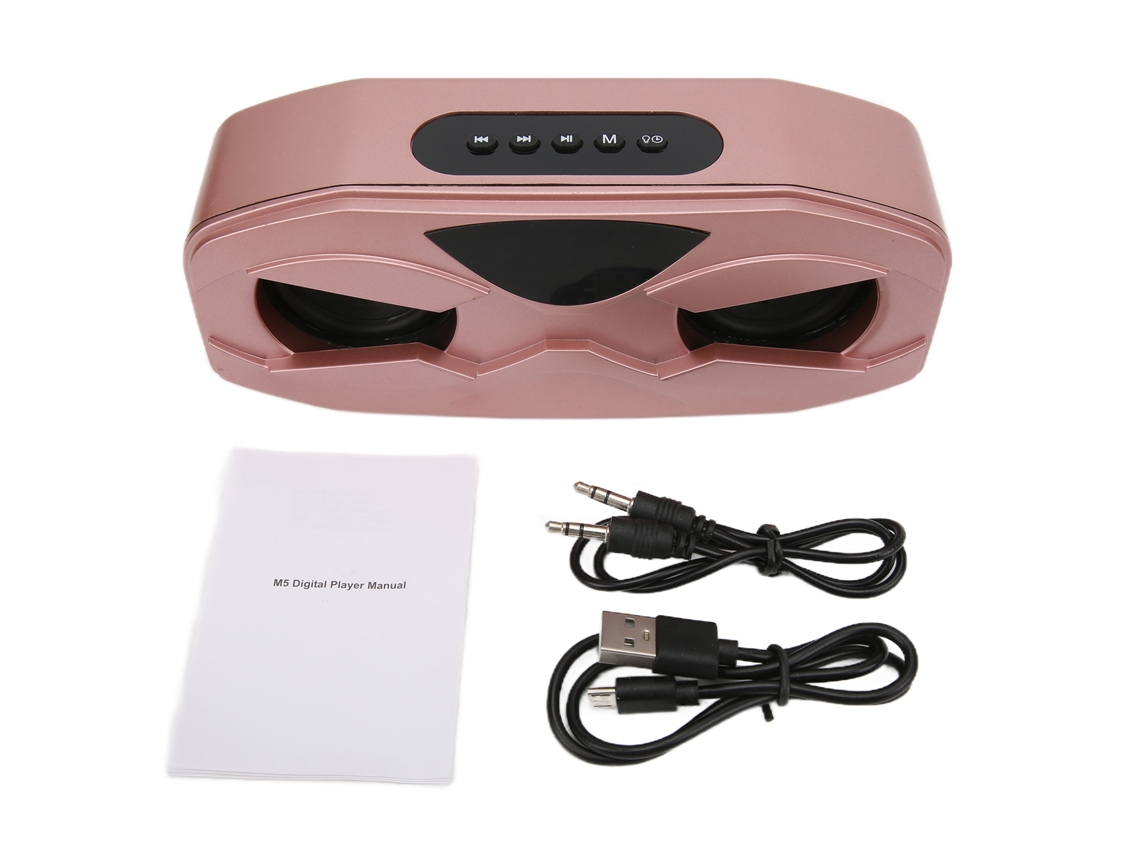 Altavoz Inalámbrico Robot Con Micrófono Integrado Led Ajustable Duradero Oro Rosa