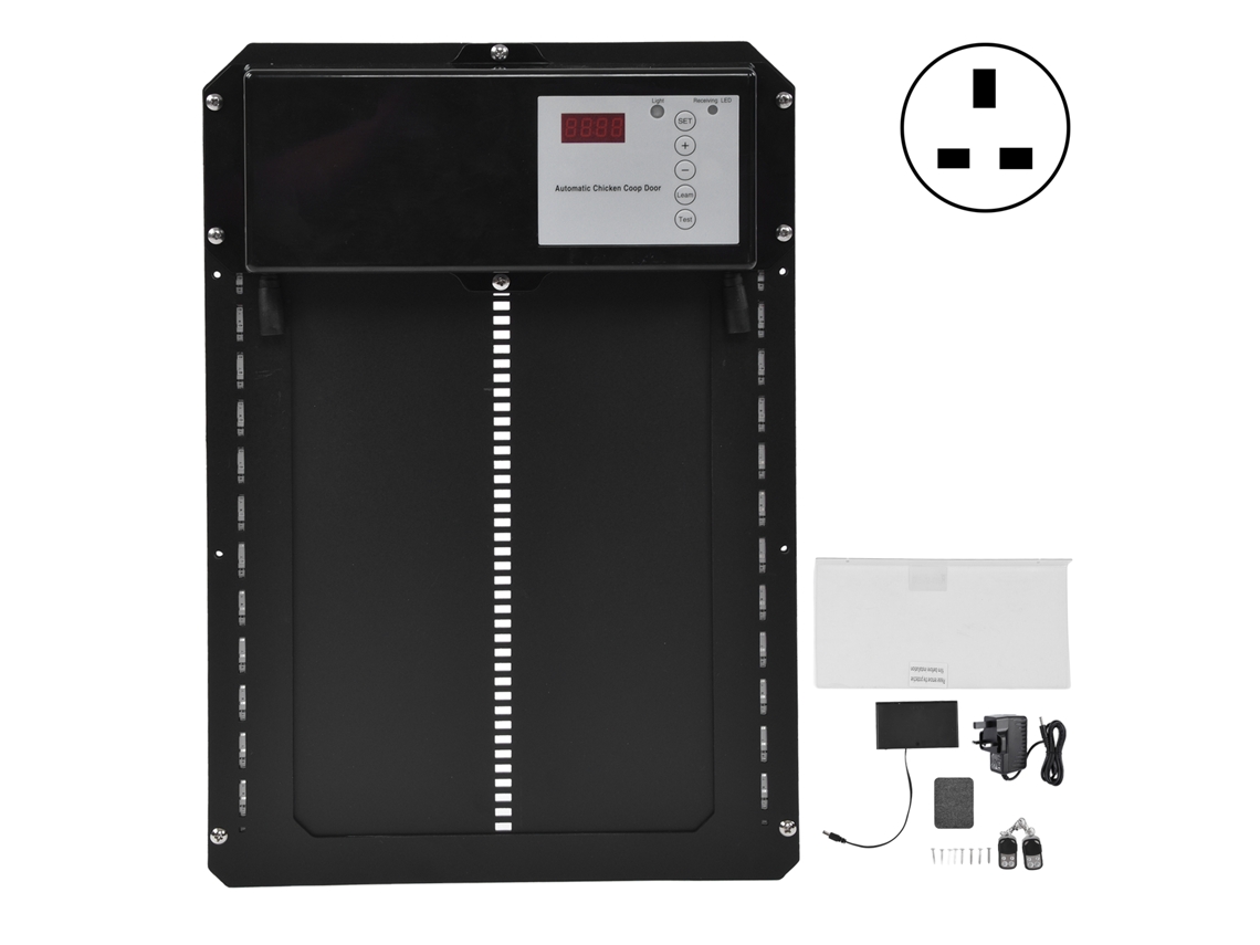 Portão Automático Galinha Sensor Luz Timer 100 240v Plug Uk