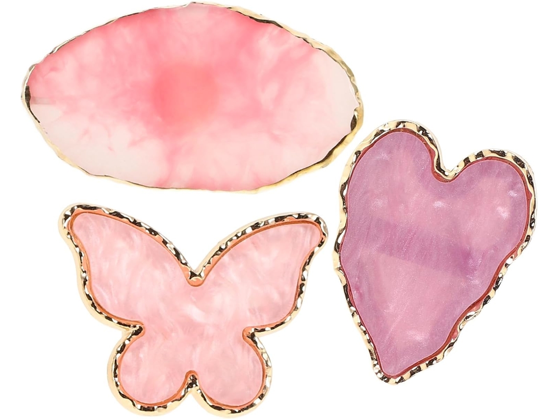 Conjunto De 3 Paletas Para Mistura De Cores Em Resina E Liga De Zinco.