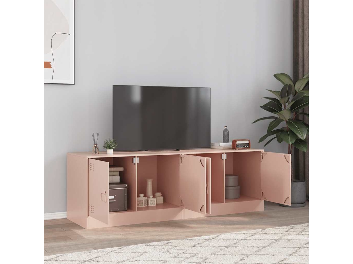 Vidaxl Móveis de Tv 2 Pcs 67x39x44 Cm Aço Rosa