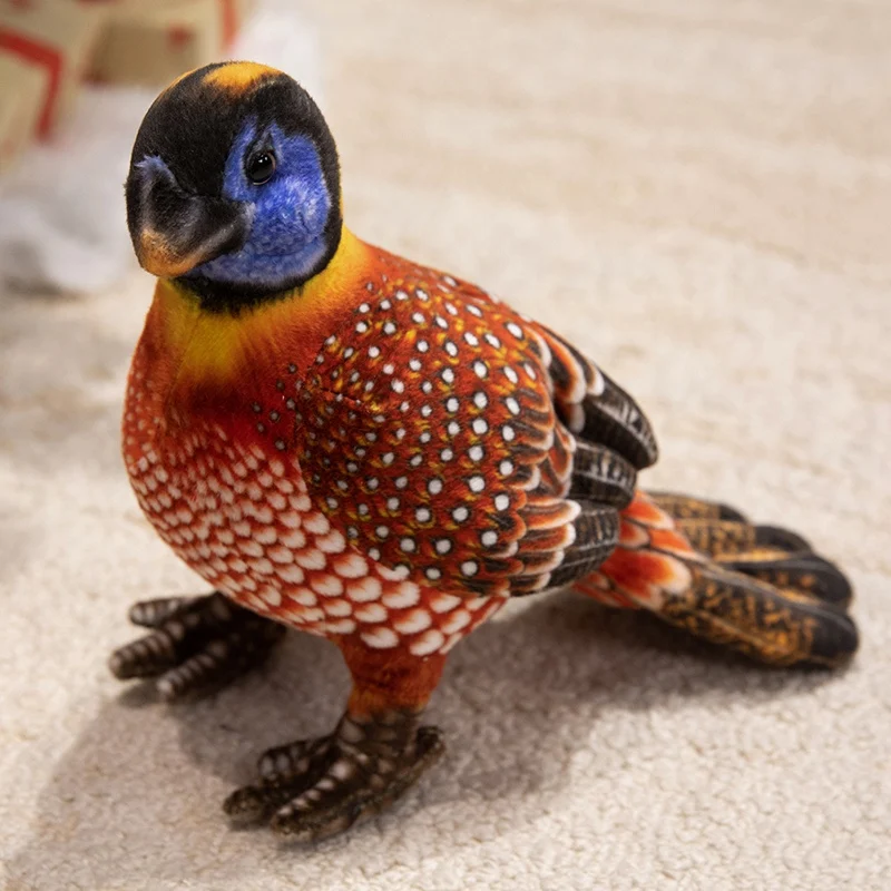 Brinquedo de Pelúcia Simulando Galinha d'angola, Enchimento de Algodão Puro, Presente Decorativo MDUG (vermelho, 20 Cm)