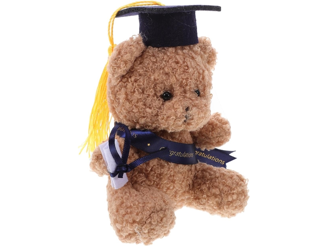 Urso De Pelúcia Formatura, Com Chapéu E Cachecol, Macio E Decorativo