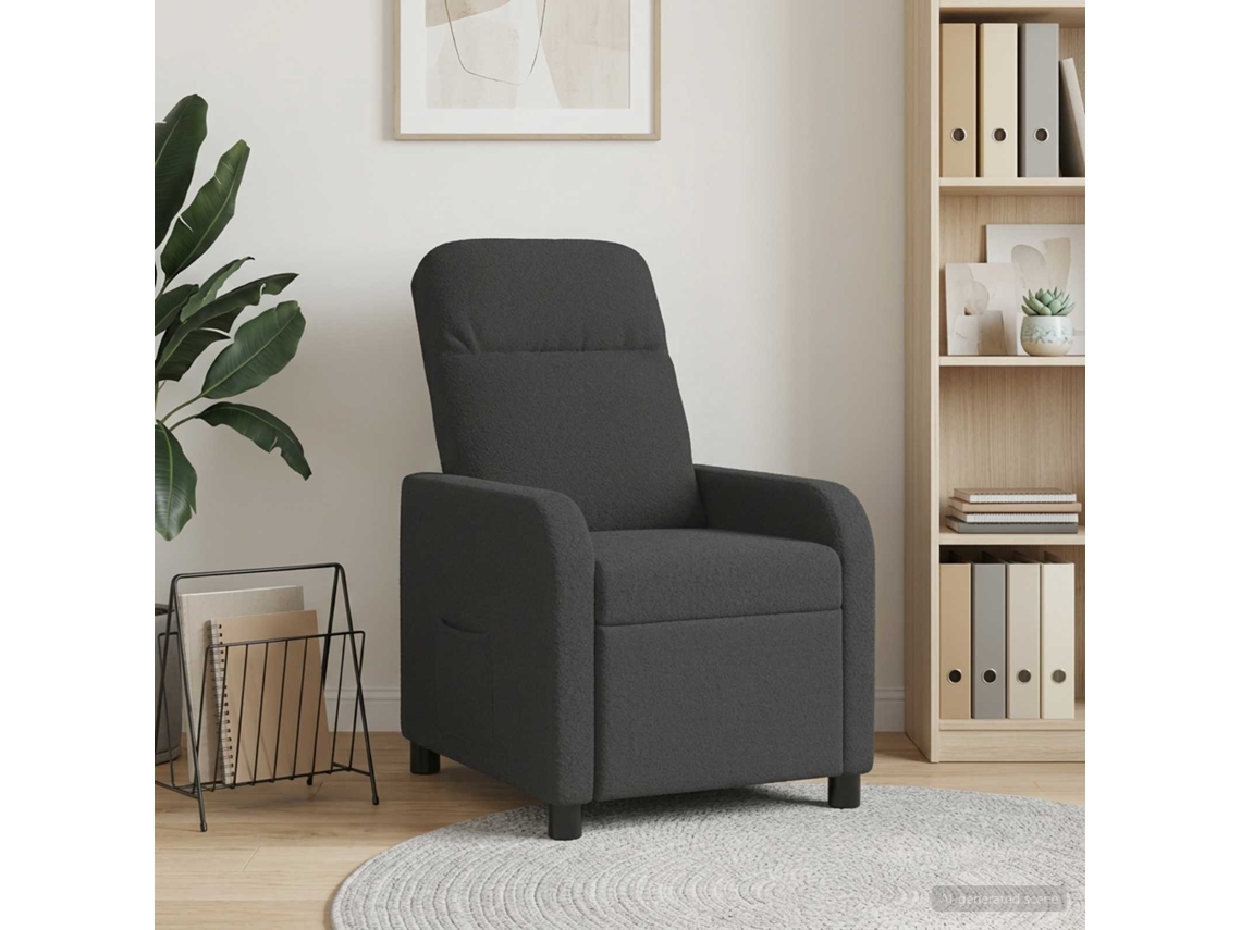 Vidaxl Reclinável Cinzento-escuro Bouclé