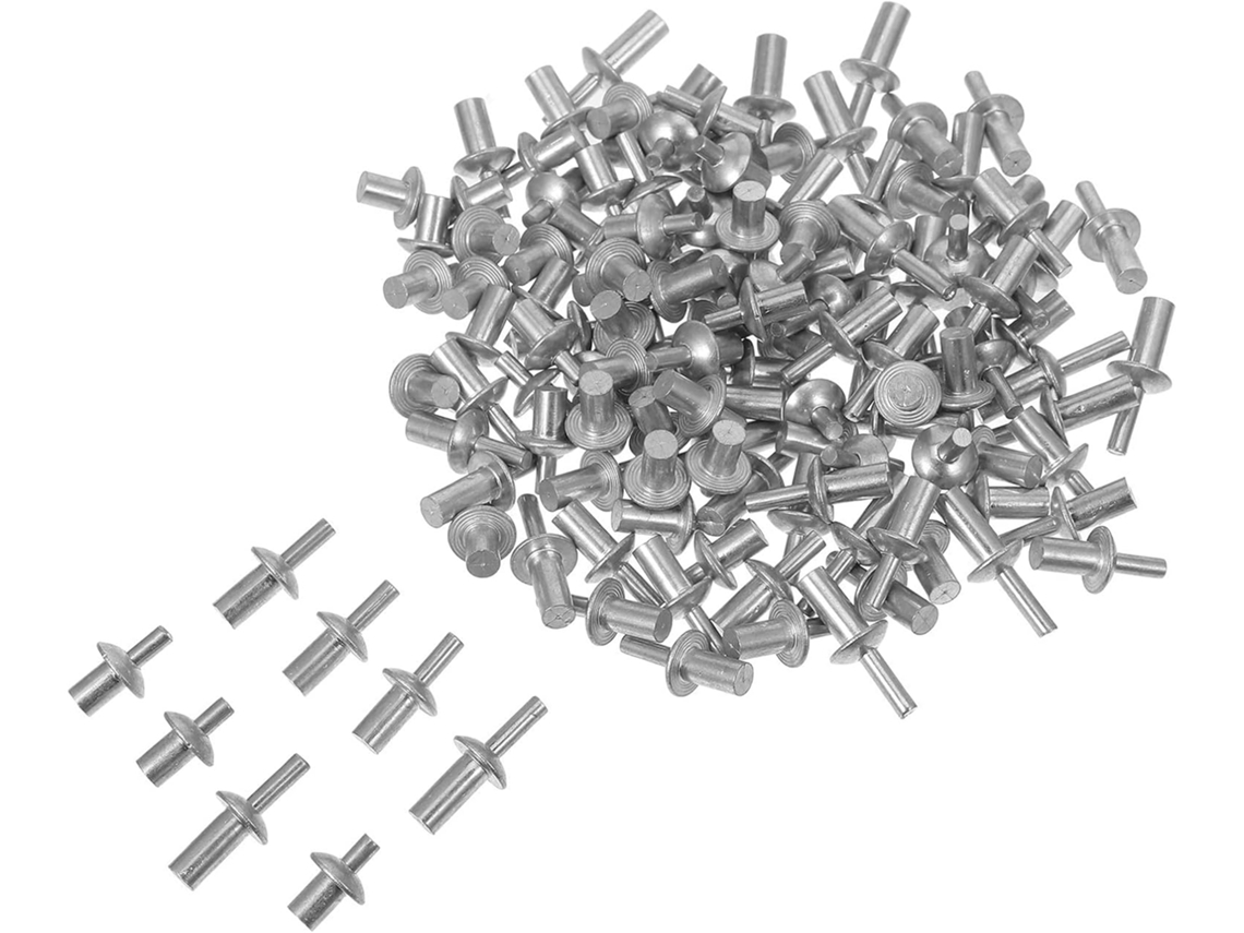Kit Com 130 Rebites Cegos De Cabeça Redonda Com Núcleo De Alumínio M5 7mm 9mm 11mm