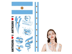 30 Unid Tatuagens Temporárias da Bandeira da Argentina, Impermeáveis. Indicados para Eventos Esportivos 2026, Dia da Independência e Festas.