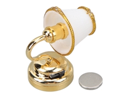 Mali lâmpada de Parede Miniatura Led Quente Metal 1/12 para Casinha de Bonecas Decorativa
