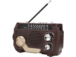 Rádio de Plástico com Manivela e Energia Solar, Três Bandas. SFUSHOS