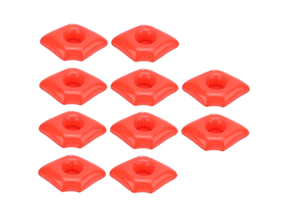 Conjunto De 10 Porta-copos Infláveis ​​em Formato De Lábios Vermelhos Para Piscina, Acessórios Flutuantes Para Festas Aquáticas.