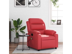 Vidaxl Poltrona De Massagens Reclinável Couro Artificial Vermelho