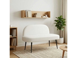 Vidaxl Banco Estofado Com Encosto Branco 110 X 60 X 76 Cm