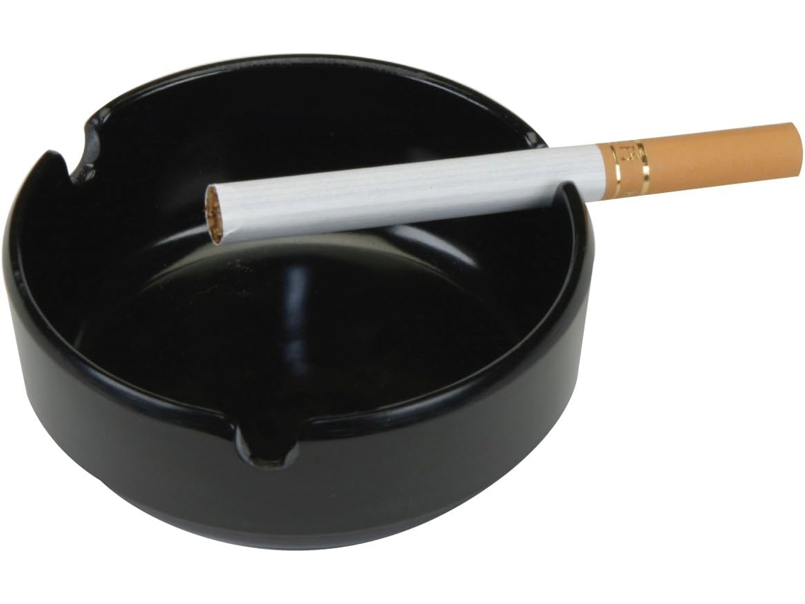 Fuma Cendrier De Mesa Redonda De Plástico Noir