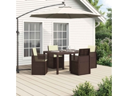 Vidaxl Conjunto De Jantar Para Jardim 5 Unid. Castanho E Creme Pp