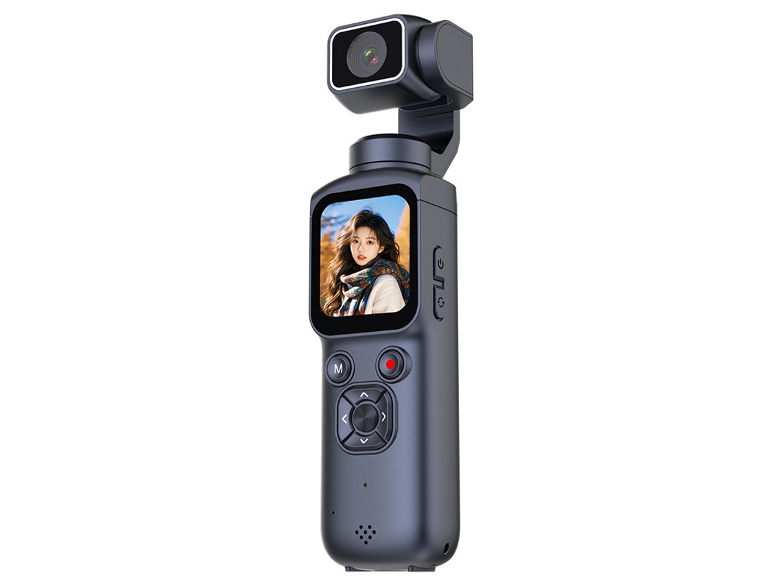 Câmera para Vlogs em 4k com Rastreamento Facial Automático de 330º, Tela Sensível Ao Toque de 1,72'' e 64mp IKIKSO (preta)