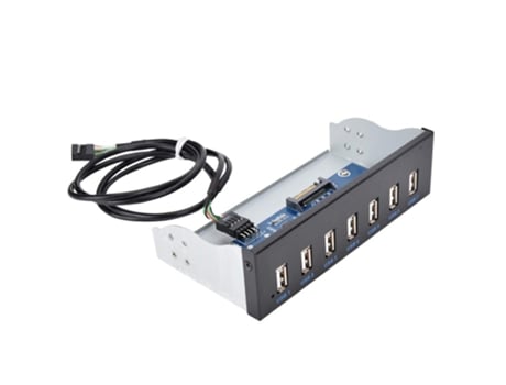 Hub Usb 2.0 Painel de Metal Frontal Interno de 5,25 Polegadas Painel de Unidade de Hub Usb de 7 Portas de 5,25 Polegadas 9Pin para Painel Usb 2.0 de 6