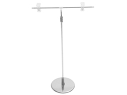 Suporte de Mesa Ajustável em Aço Inoxidável Formato T para Cartazes, Resistente e Removível, Ideal Publicidade