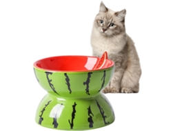 Tigela Elevada de Cerâmica para Gatos, 7 Cm de Diâmetro, para Comida e Água. Inclinada e Anti vômito AQUAFORGE
