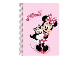 Caderno Minnie Mouse Naive Pink Hoop 80 folhas