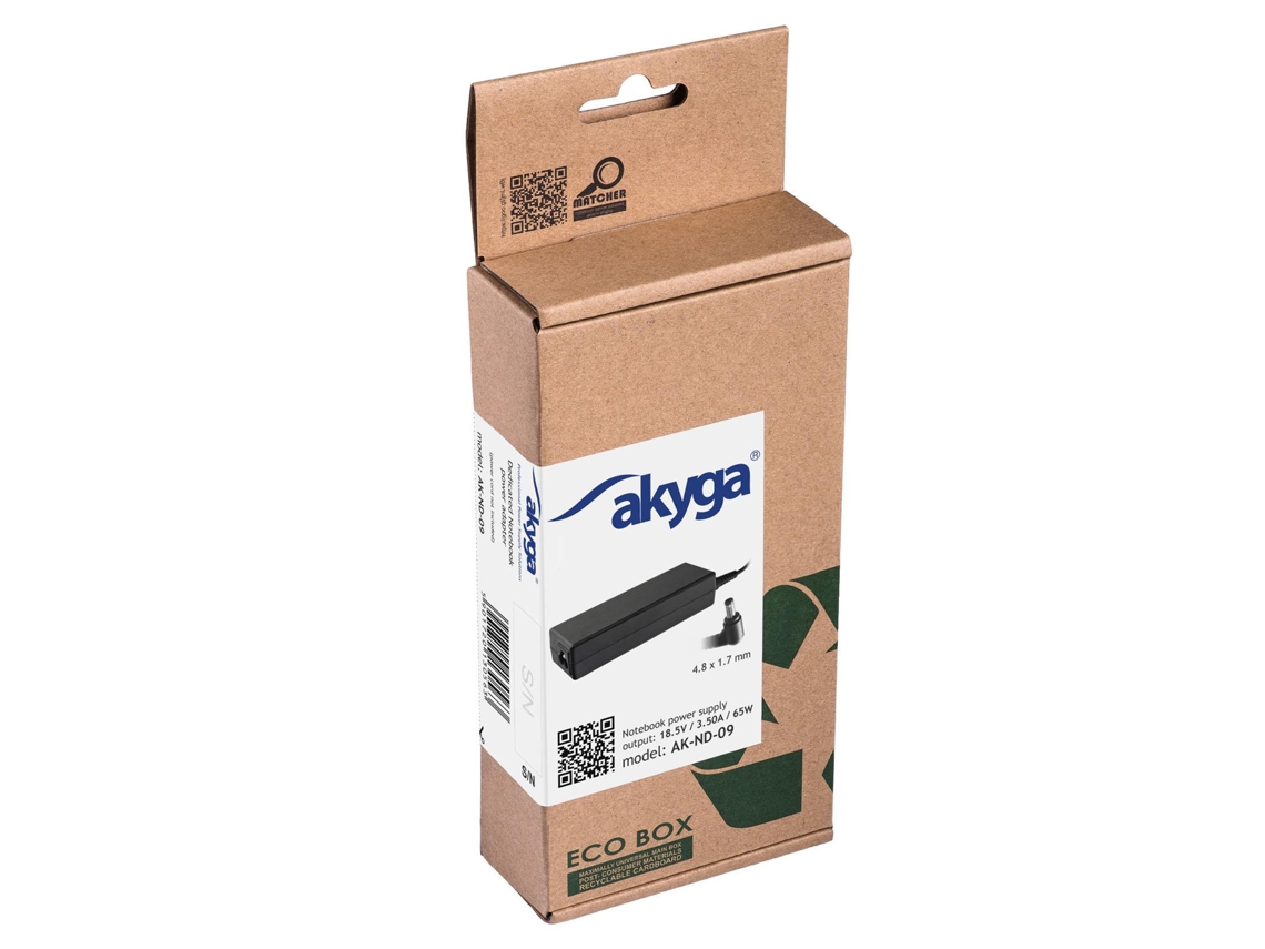 Akyga Ak-Nd-09 Adaptador e Transformador Interior 65 W Preto