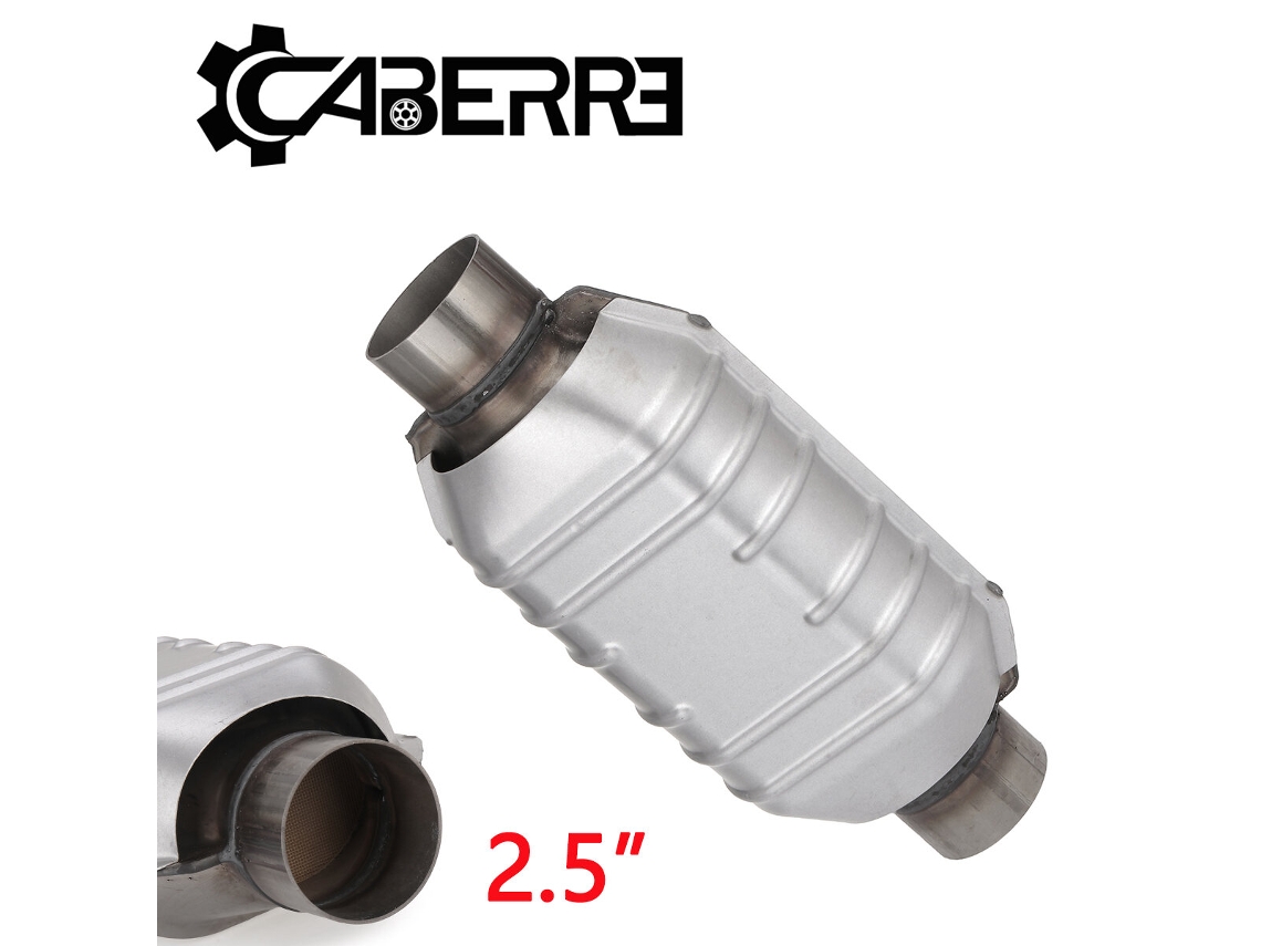 Conversor Catalítico Universal De Desempenho Caberre 2,5" Com Escudo Térmico Em Aço Inoxidável