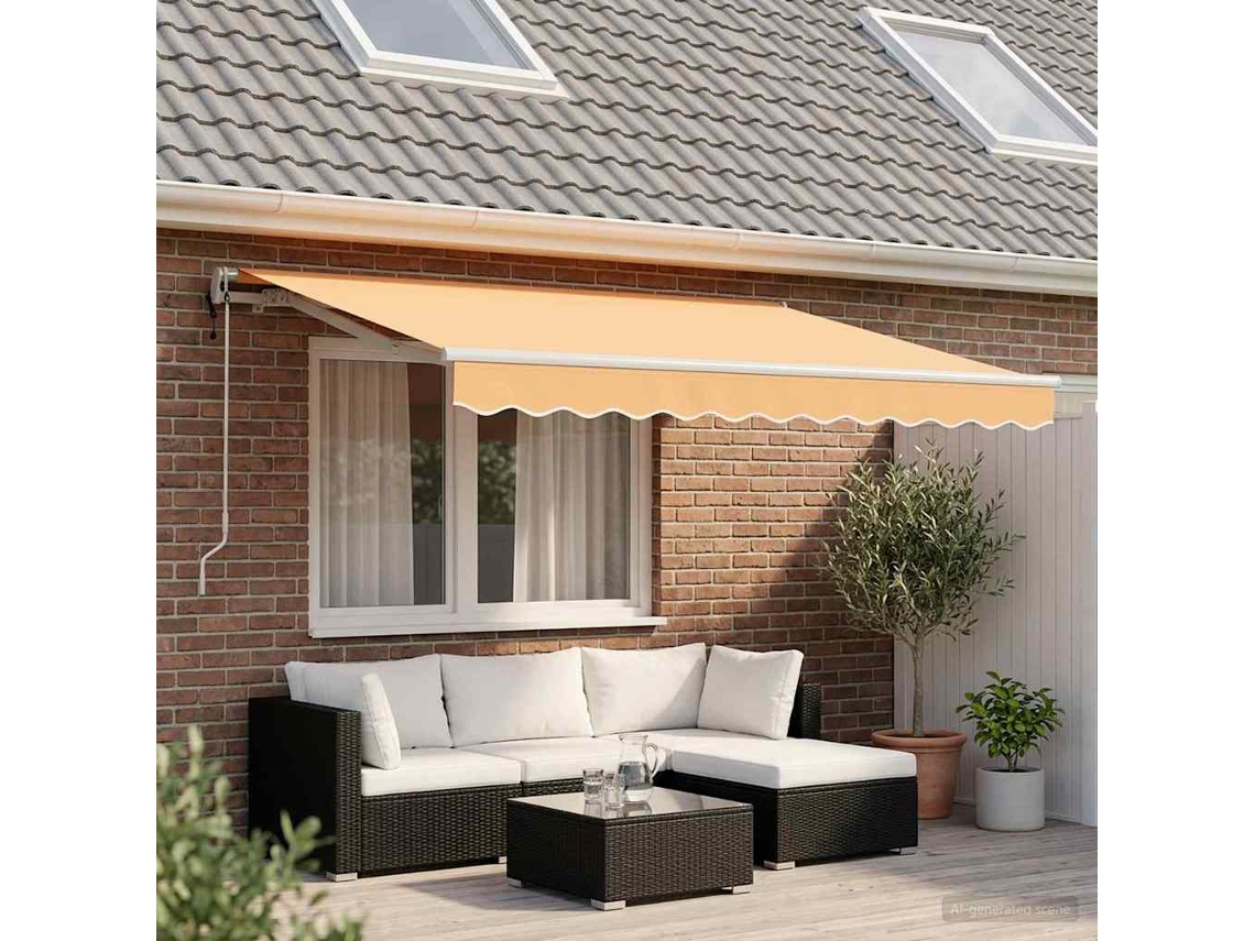 Vidaxl Toldo Retrátil Areia 350 X 250 Cm Tecido E Alumínio