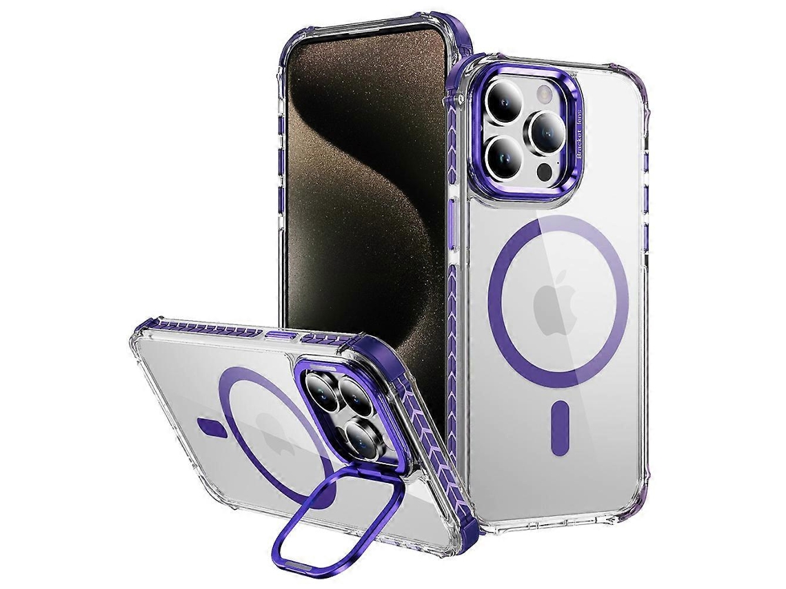 Capa Transparente Com Suporte Para Lente Para Iphone 12 Pro Max, Compatível Com Magsafe