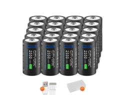 Bateria Recarregável Cr123a, Carregamento Usb Tipo C, Alta Capacidade,20pcs Bateria Oem