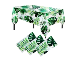 Toalhas de Mesa de Folhas de Palmeira para Decoração de Festa Havaiana 3 Peças de Toalhas de Mesa de Plástico Descartáveis