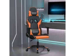 Vidaxl Cadeira Gaming Couro Artificial Preto E Laranja
