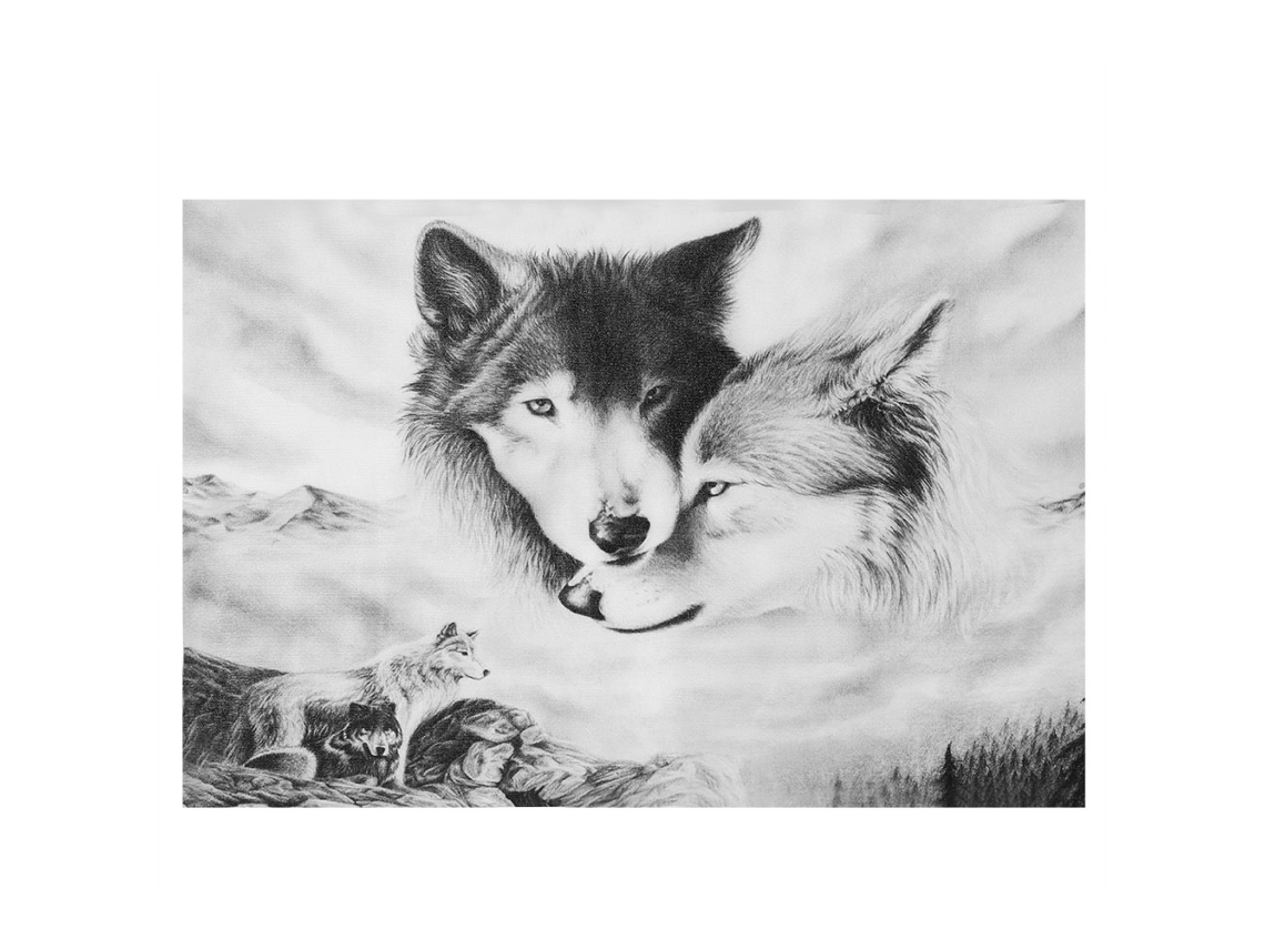 Laxiscreed Arte De Parede Com Lobo Preto E Branco Para Decorar A Sua Casa
