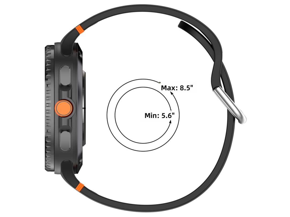 Pulseira para Samsung Galaxy Watch 8 Classic, Fivela Prata, Costurada CHABERLU