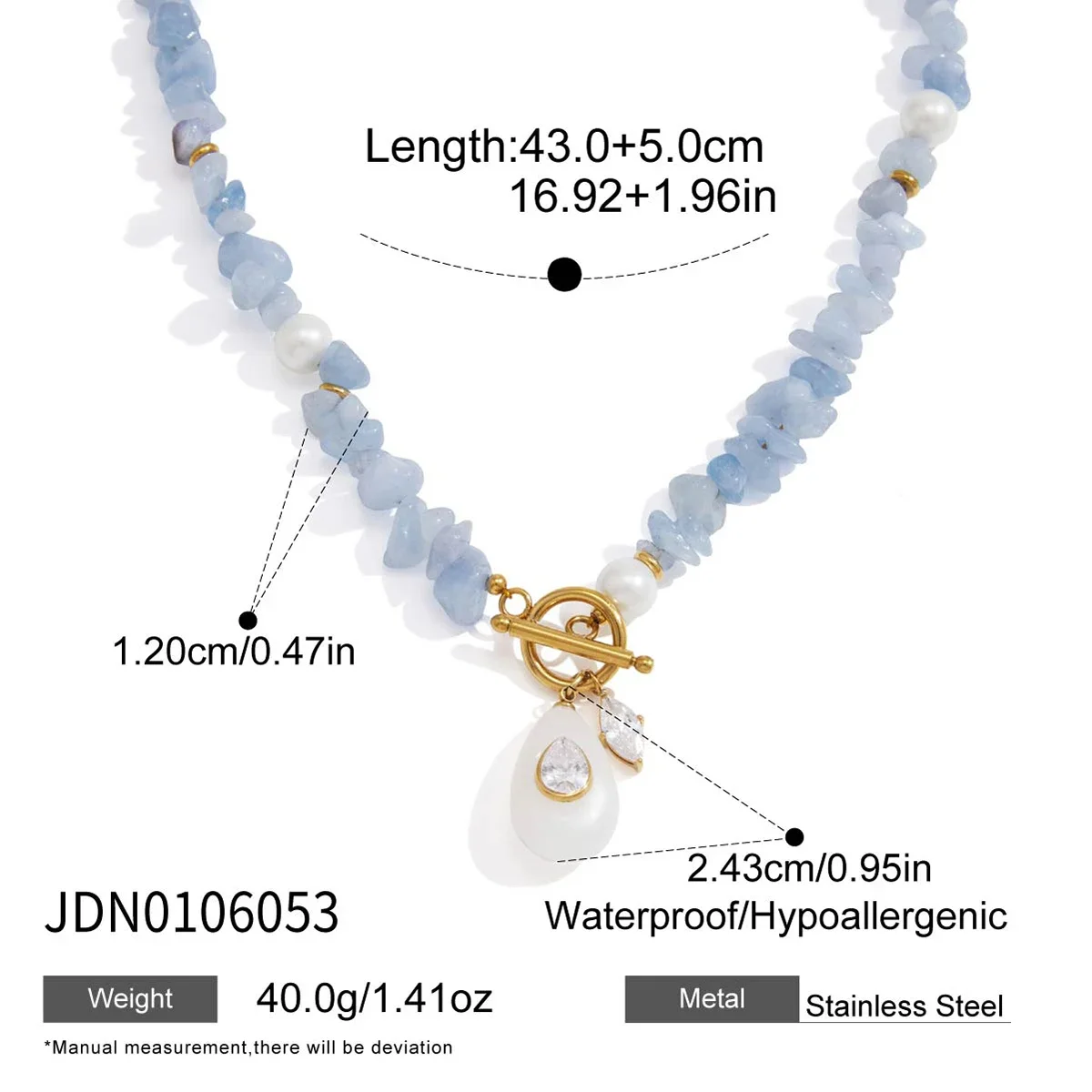 Colar Com Pingente De Zircônia Natural, Joia De Moda Banhada A Ouro Com Revestimento Pvd