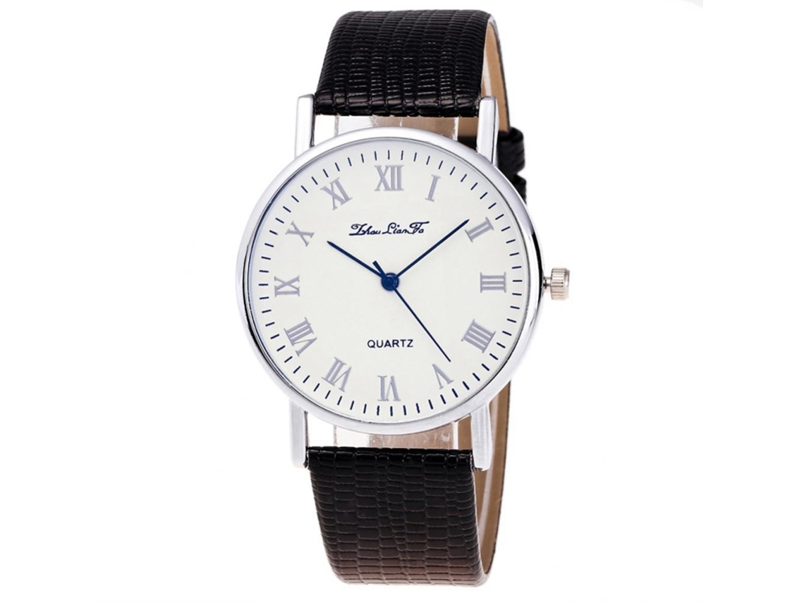 Reloj De Pulsera De Cuero Pu Para Mujer Fashion Con Piedras Strass (negro)