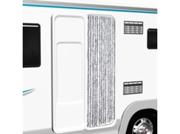 Vidaxl Cortina Anti-insetos 56x200 Cm Chenille Branco E Cinzento