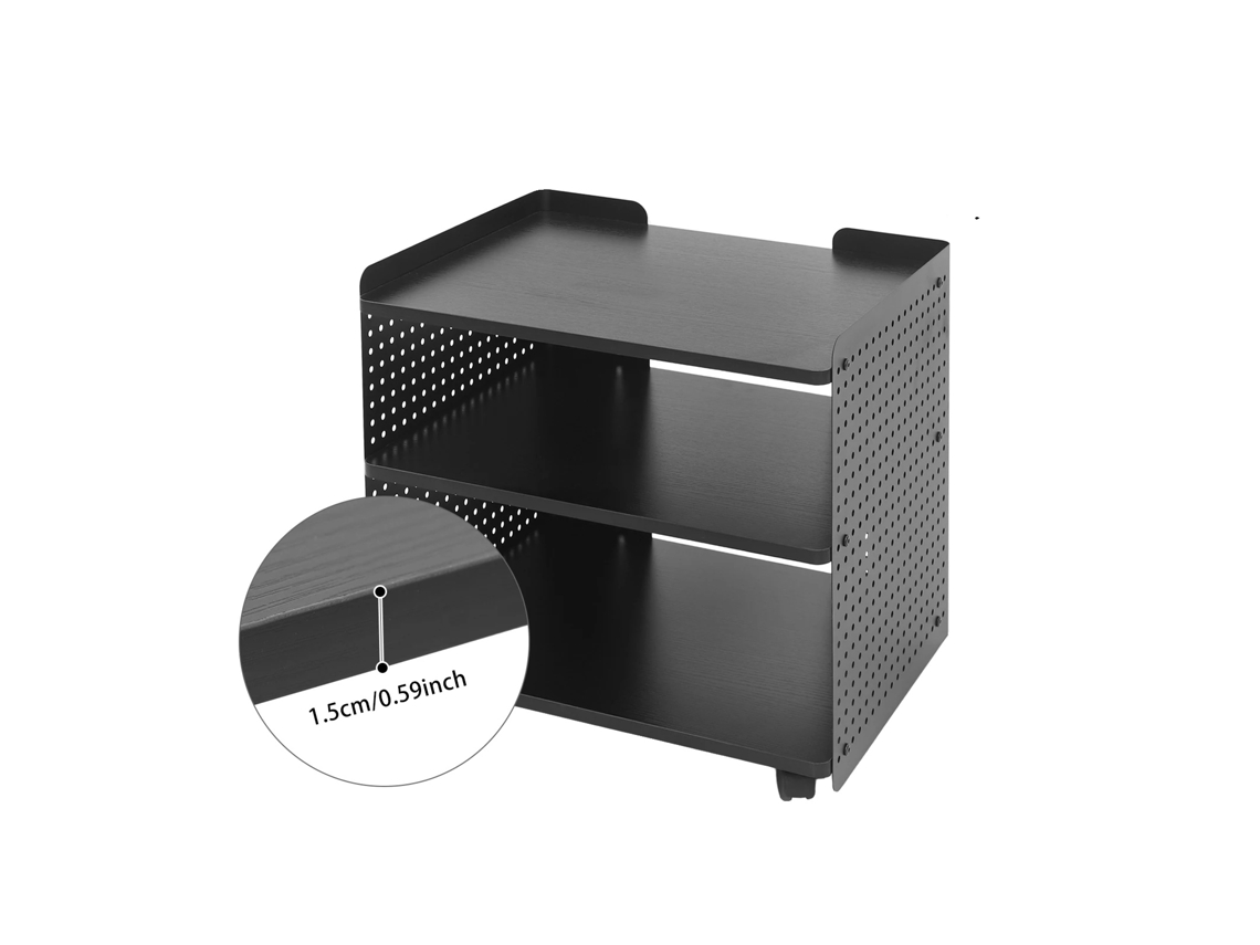 Suporte Para Impressora, Design De 3 Andares, Armazenamento Ajustã¡vel, Preto Oem